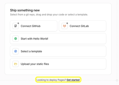 Cloudflare Pages creation